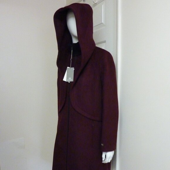 Soia & Kyo Cara Hooded Wool Blend Coat in Merlot - Picture 5 of 10
